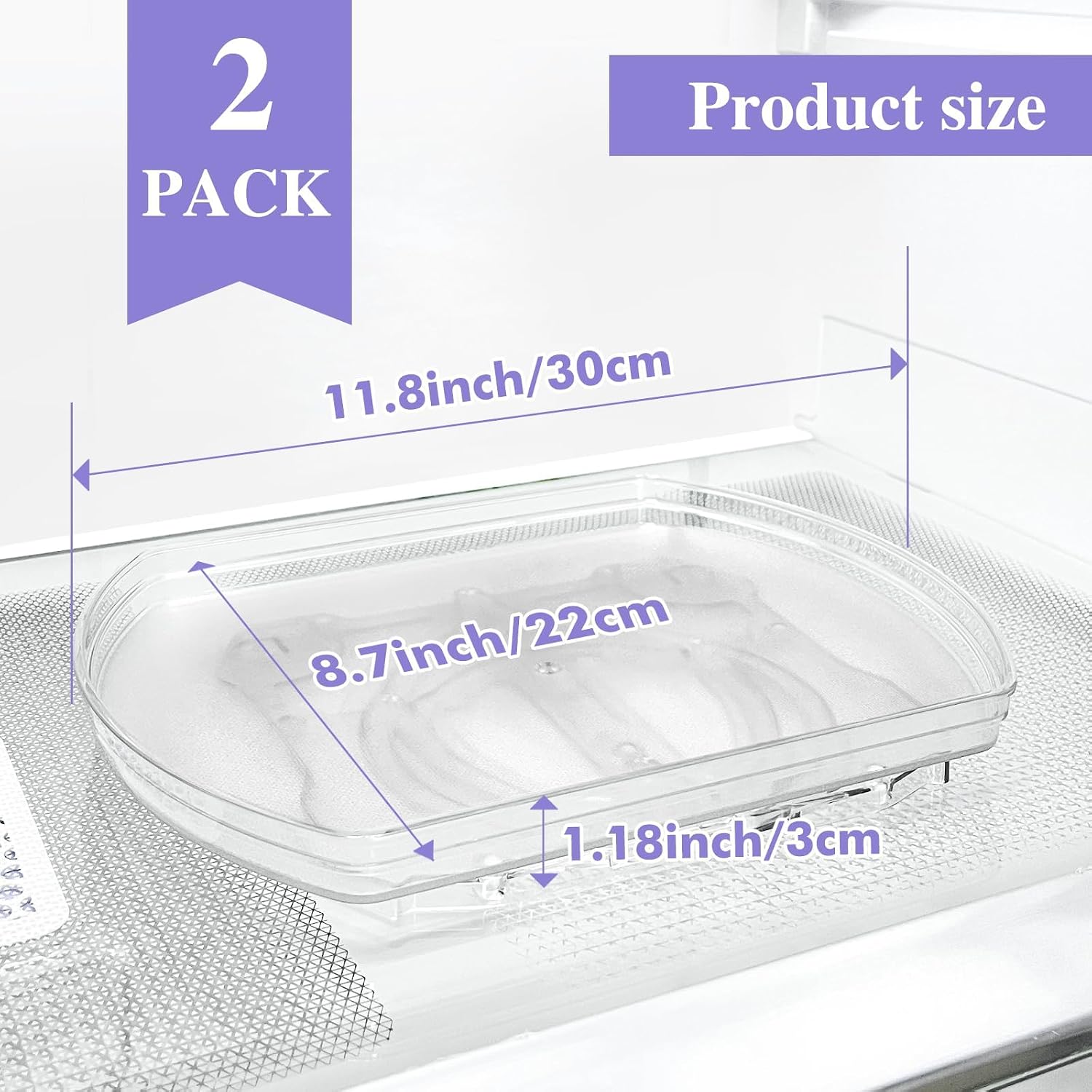 Aldernest 360° Rotating Lazy Susan Turntable Organizer - Multifunctional 11.8" x 8.7" Rectangular Organizer for Refrigerator, Cabinet, Pantry