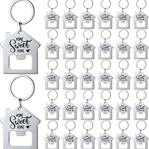 Aldernest 30 Pcs Home Sweet Home Keychains Bulk Estate Agent Closing Gifts, 15.2 ounces, 1.77 x 1.97 inches/ 4.5 x 5 cm, Silver