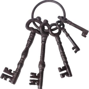 Elmgate Large Vintage Cast Iron Skeleton Key Ring Antique Keys Set For Farmhouse Decor, 15.2 ounces