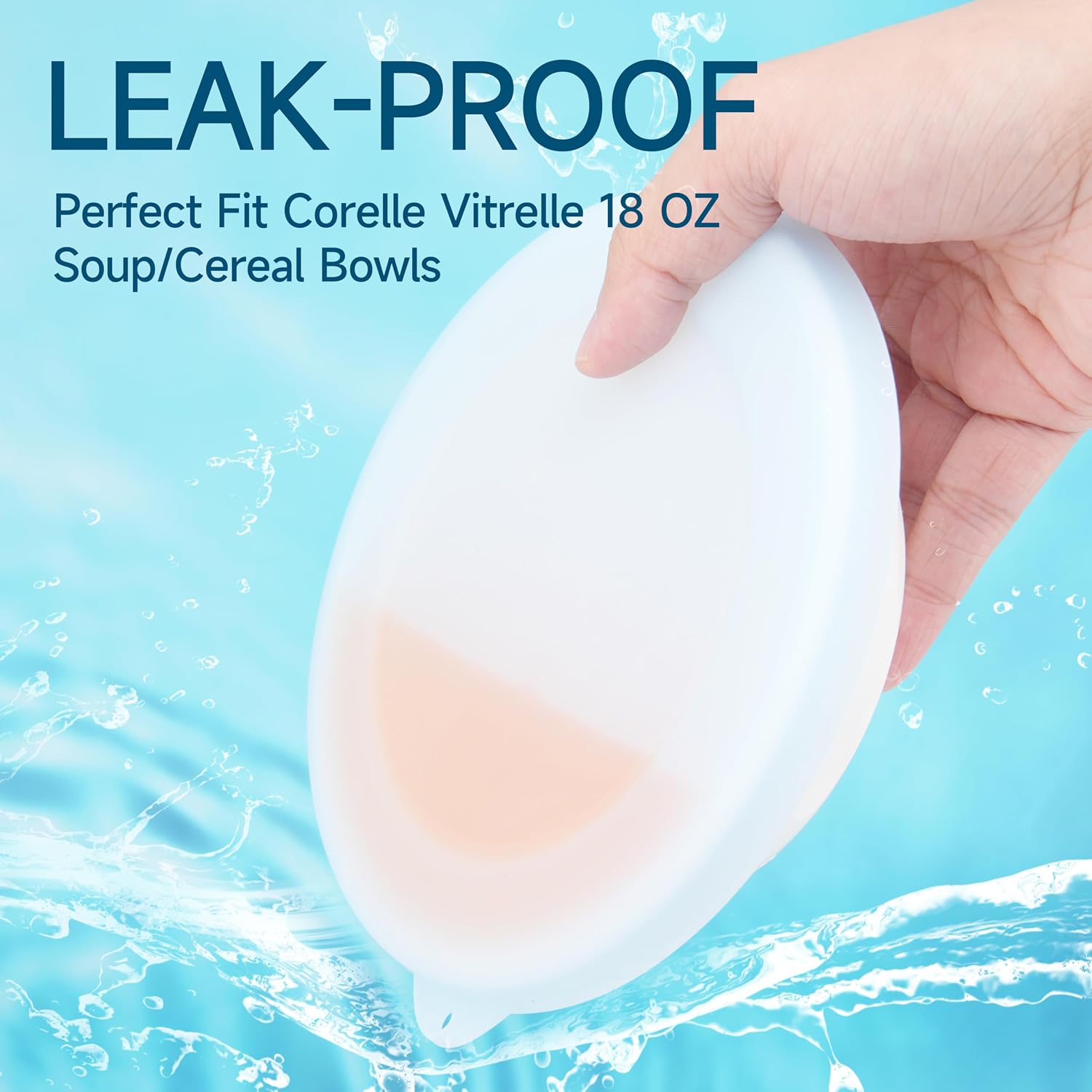 Aldernest 4 Pack Silicone Lids for Corelle 418 18oz White Soup/Salad Bowls, 0.43 kg