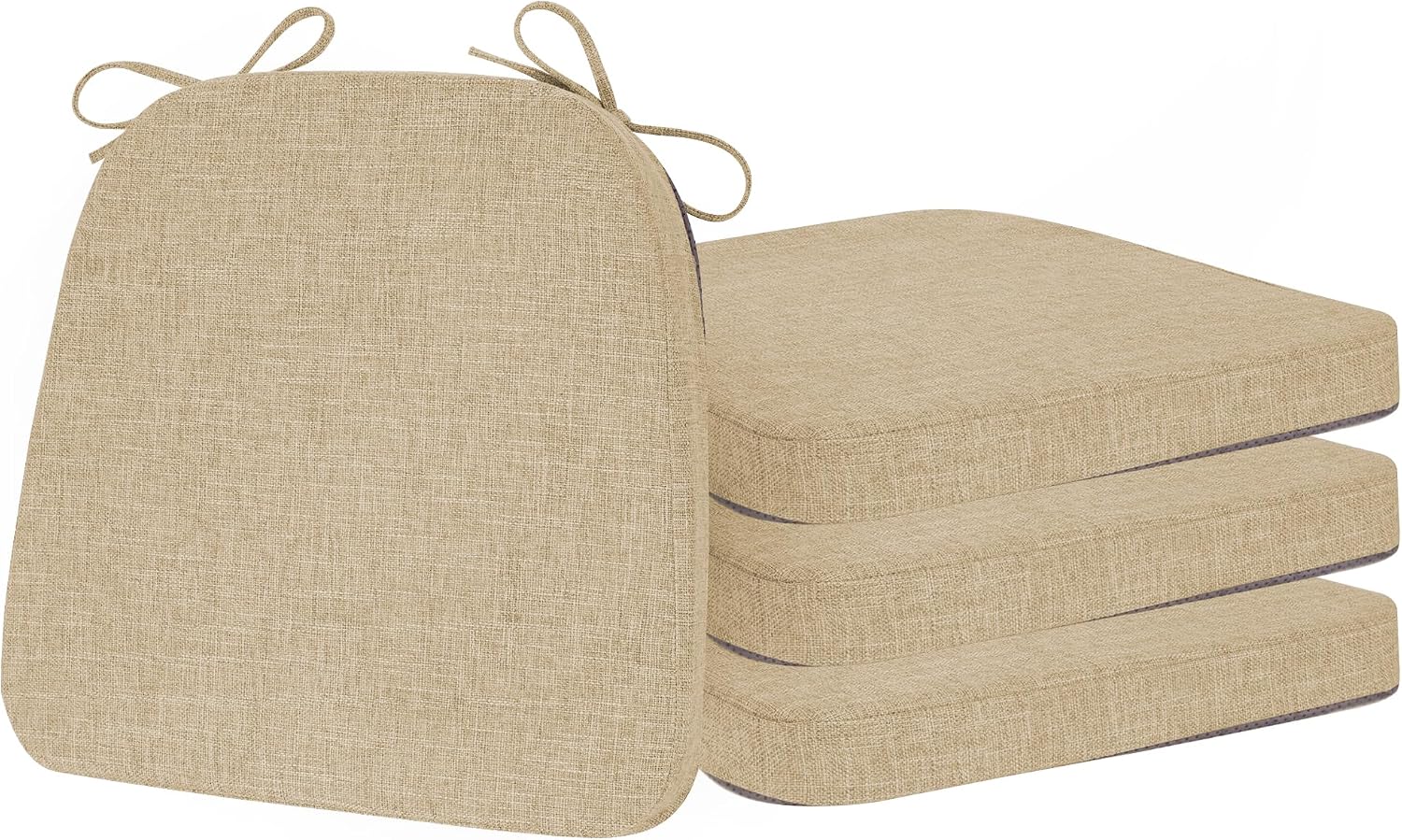 Aldernest Non-Slip Chair Cushions for Dining Chairs Beige 16.7"x16", 4 Count