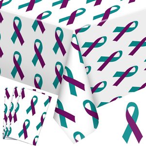 Ashenby 3 Pcs Suicide Awareness Tablecloth Suicide Prevention Month Items, 11.52 ounces, Suicide Prevention Awareness, Green Purple