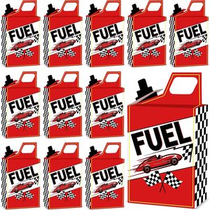 Ashenby 24PCS Race Car Fuel Can Treat Boxes Red Racing Birthday Party Supplies, 1 Count (Pack of 24)