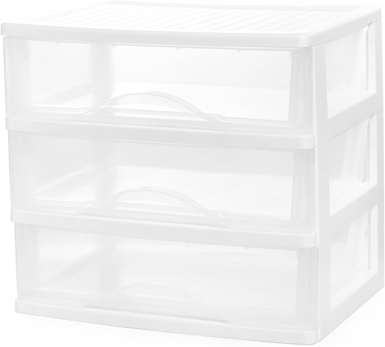 Aldernest Plastic Stackable Storage 3 Drawers, 3.5 pounds, White