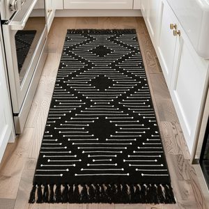 Barleyfield Washable Runners for Hallways 2x6 Boho Runner Rug with Tassels, 12 Square Feet