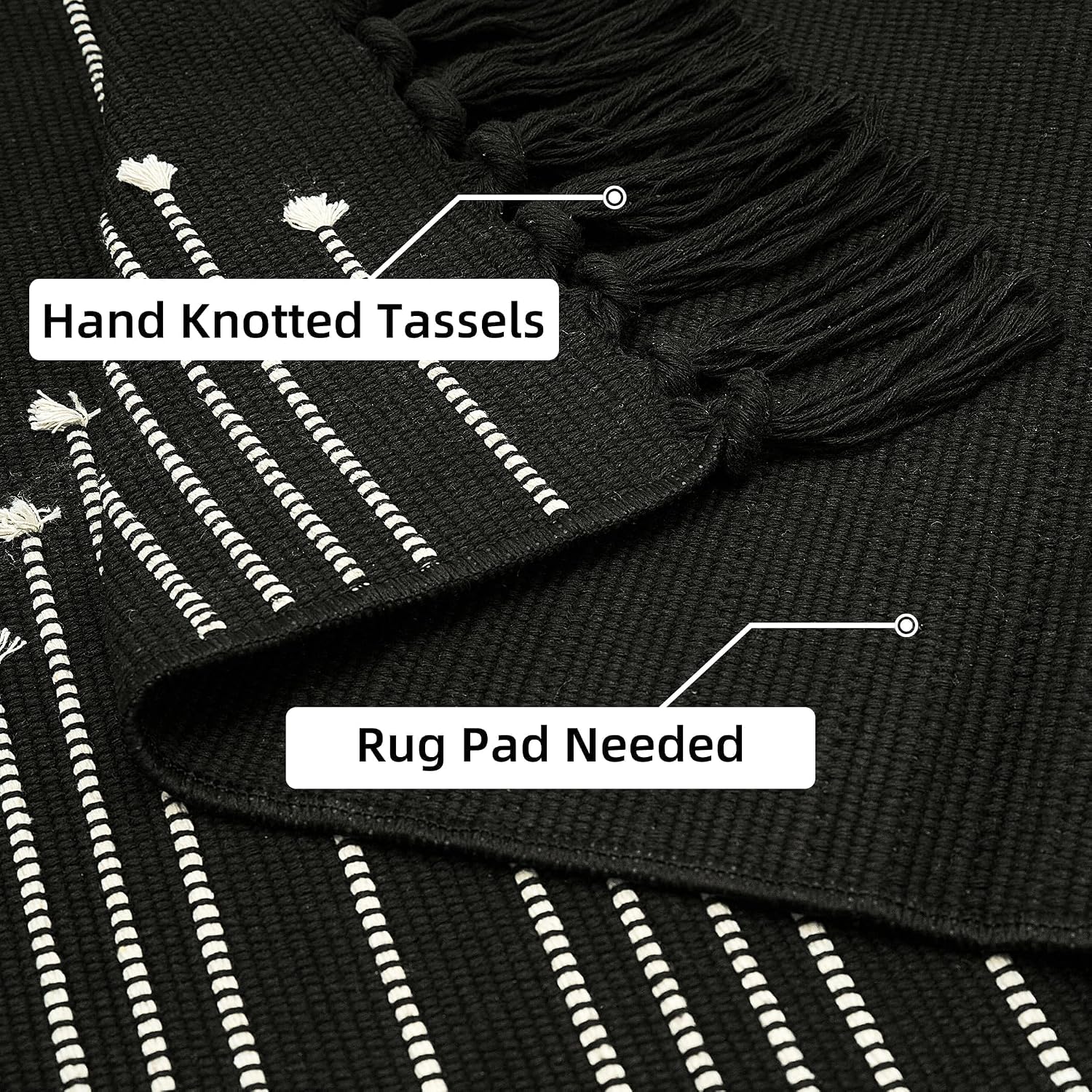 Barleyfield Washable Runners for Hallways 2x6 Boho Runner Rug with Tassels, 12 Square Feet