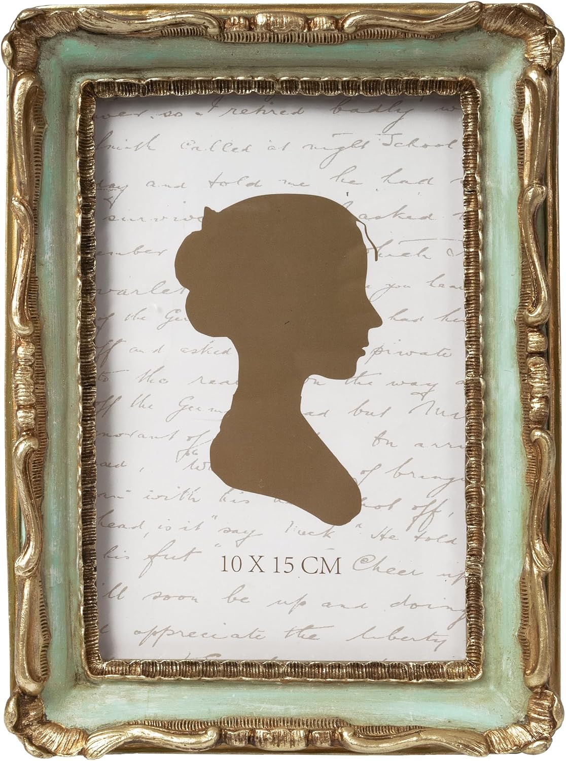Aldernest 4x6 Inch Vintage Picture Frame, Elegant Antique Photo Frames with Glass Front, 0.46 kg, Green