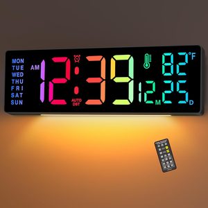 VelloHome 14.2 Inch Electric Digital Wall Clock, LED Large Display, Extra Large