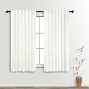 Tanglewick Kitchen Curtains 45 Inch Length, 0.75 kg, 52"W x 45"L (Pack of 2), Ivory