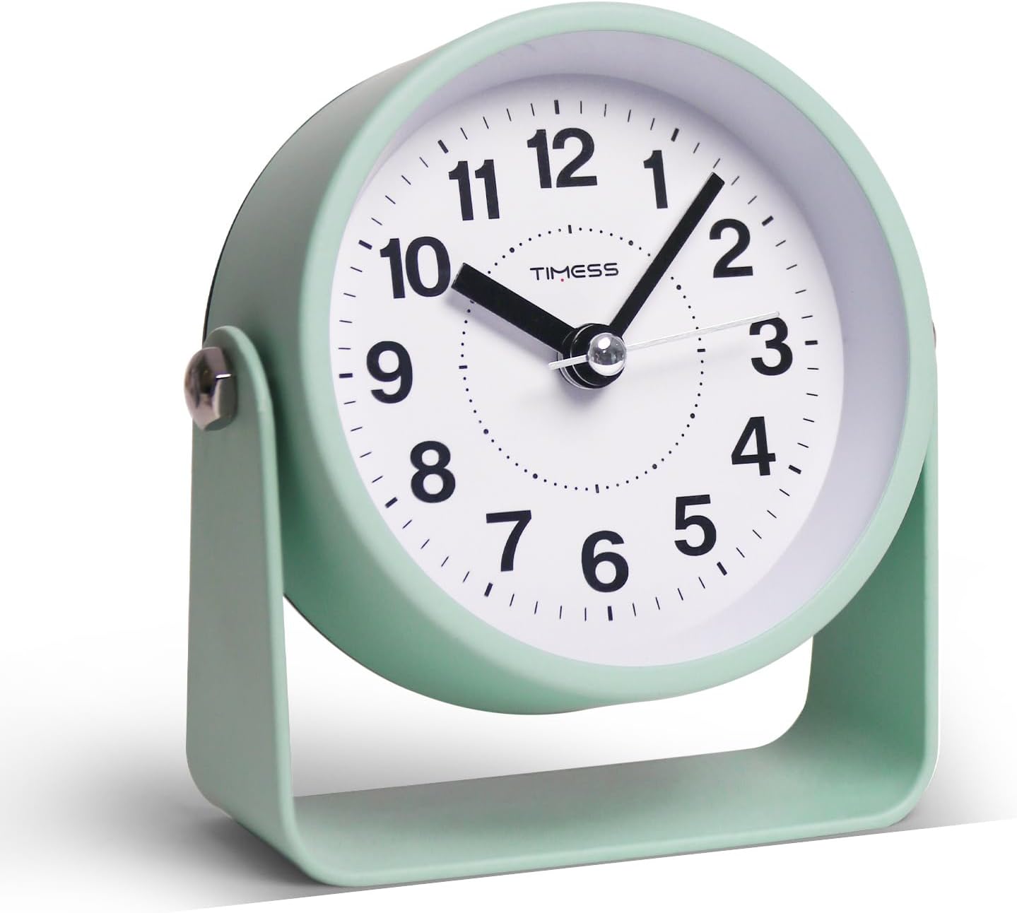 Aldernest Analog Alarm Clock with Snooze & Light, Silent Non-Ticking, Green, 0.23 kg, Small