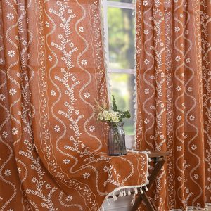 Barleyfield Terracotta Boho Curtains 84 Inches Length 2 Panels for Living Room, 1.21 kg