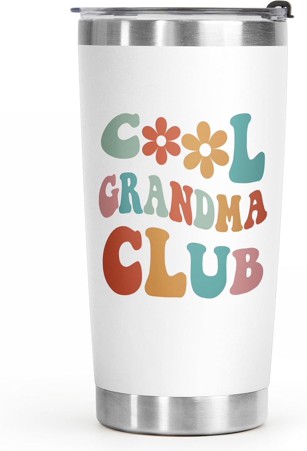 Aldernest Mothers Day Grandma Gifts-Cool Grandmas Club Tumbler 20oz, 10.08 ounces, White