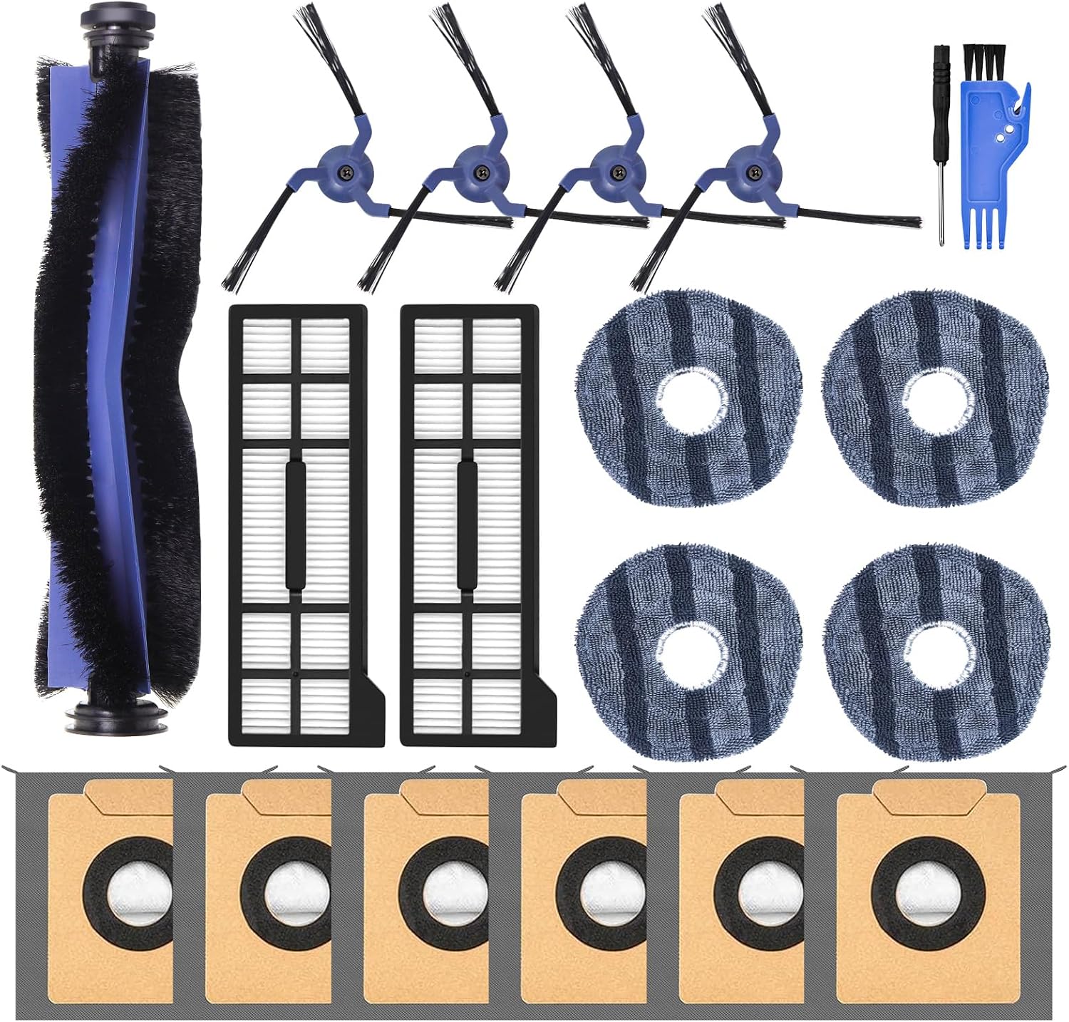 Aldernest 19 Pack Replacement Parts Compatible with Eufy X10 Pro Omni Robot Vacuum, 0.56 kg, Black