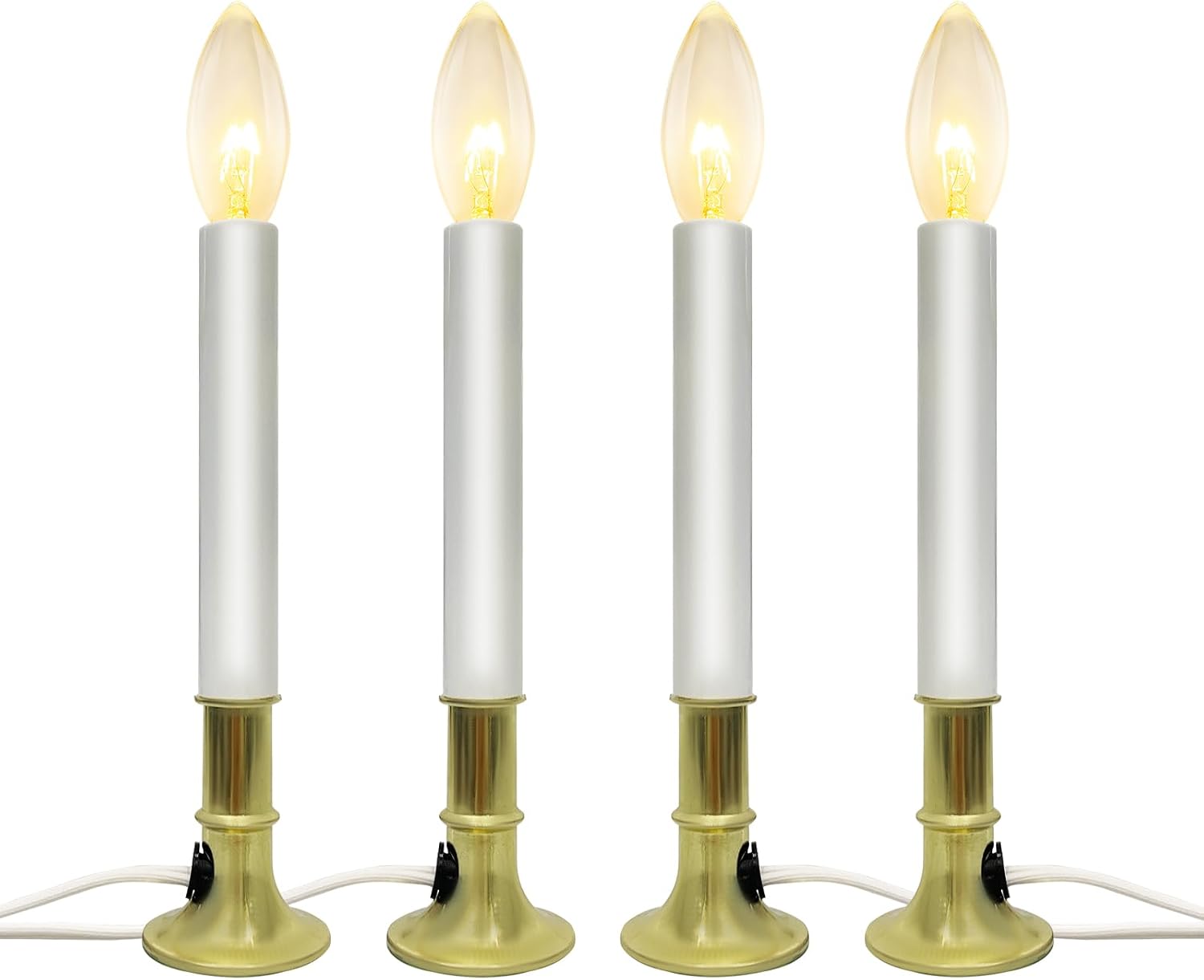 VelloHome 4 Pack Christmas Electric Window Candles with Dusk-to-Dawn Auto Sensor, 0.52 kg