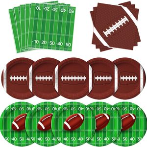 Aldernest Football Party Supplies Kit Serve 50, Green, brown