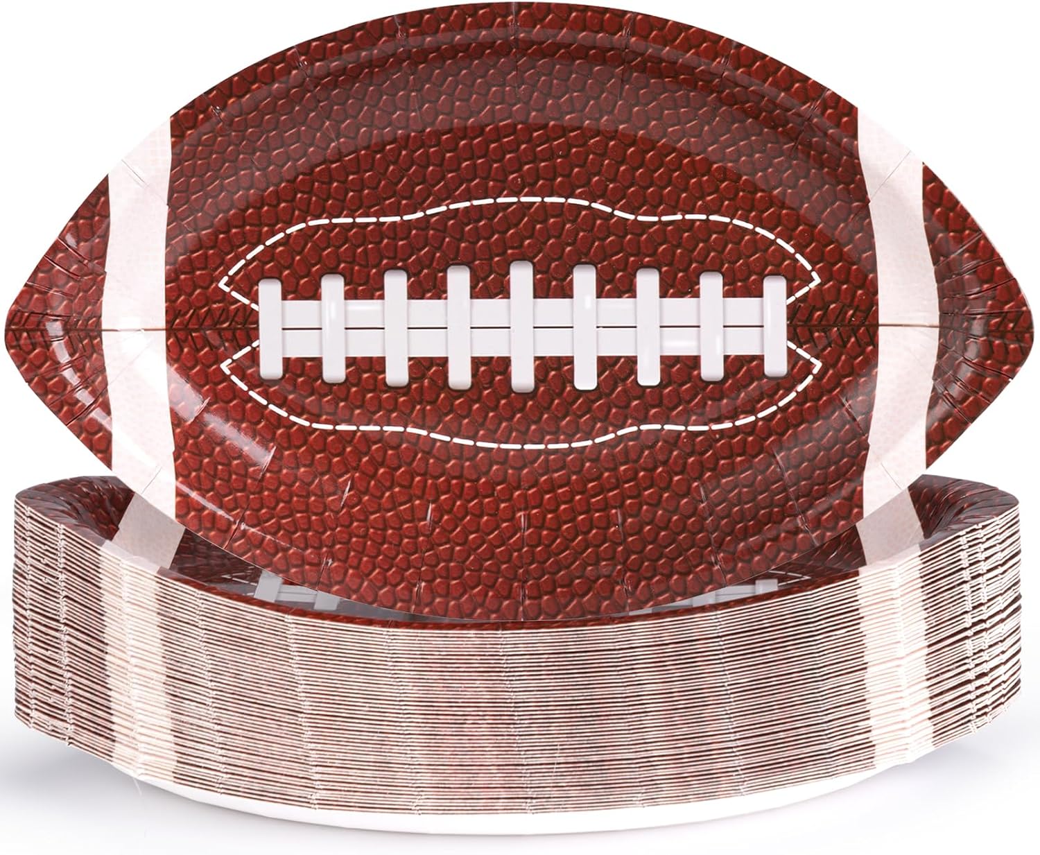 Aldernest 50pcs Football Shaped Paper Plates, 9.5 x 5.7 inch Football Paper Food Tray, 0.52 kg, Brown