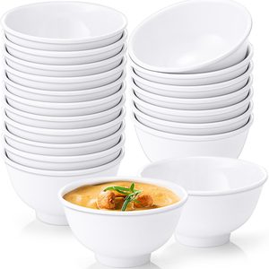 Ashenby 20 Pack 10 oz Melamine Soup Bowls White, Unbreakable, All Purpose