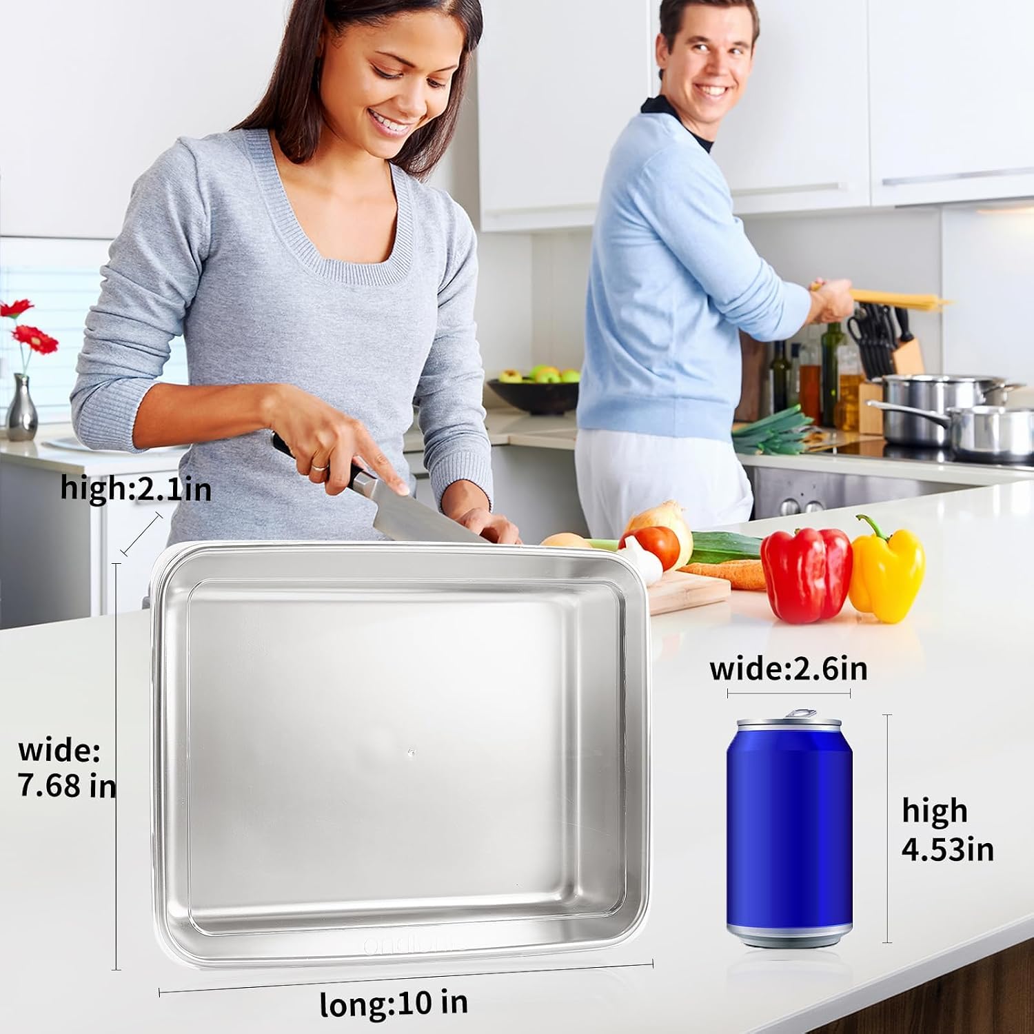 Aldernest Stainless steelFood Storage Containers setsstorage box with lidfreezer FrozenKitchen tray with lidOven plateSide dish plate Freezer &
