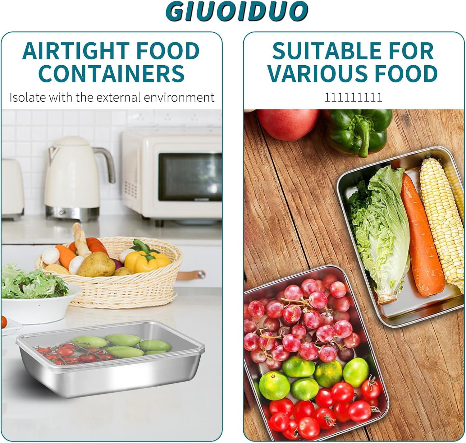 Aldernest Stainless steelFood Storage Containers setsstorage box with lidfreezer FrozenKitchen tray with lidOven plateSide dish plate Freezer &