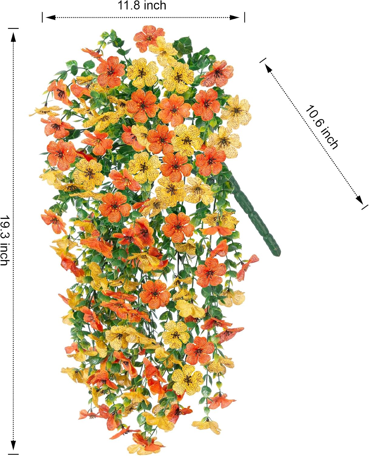 Ashenby Artificial Flowers for Outdoors Fake Mums Hanging Plants Decor, 0.23 kg, Orangeyellow