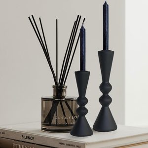 VelloHome Candle Holder Black Candlestick Holders, 0.17 kg