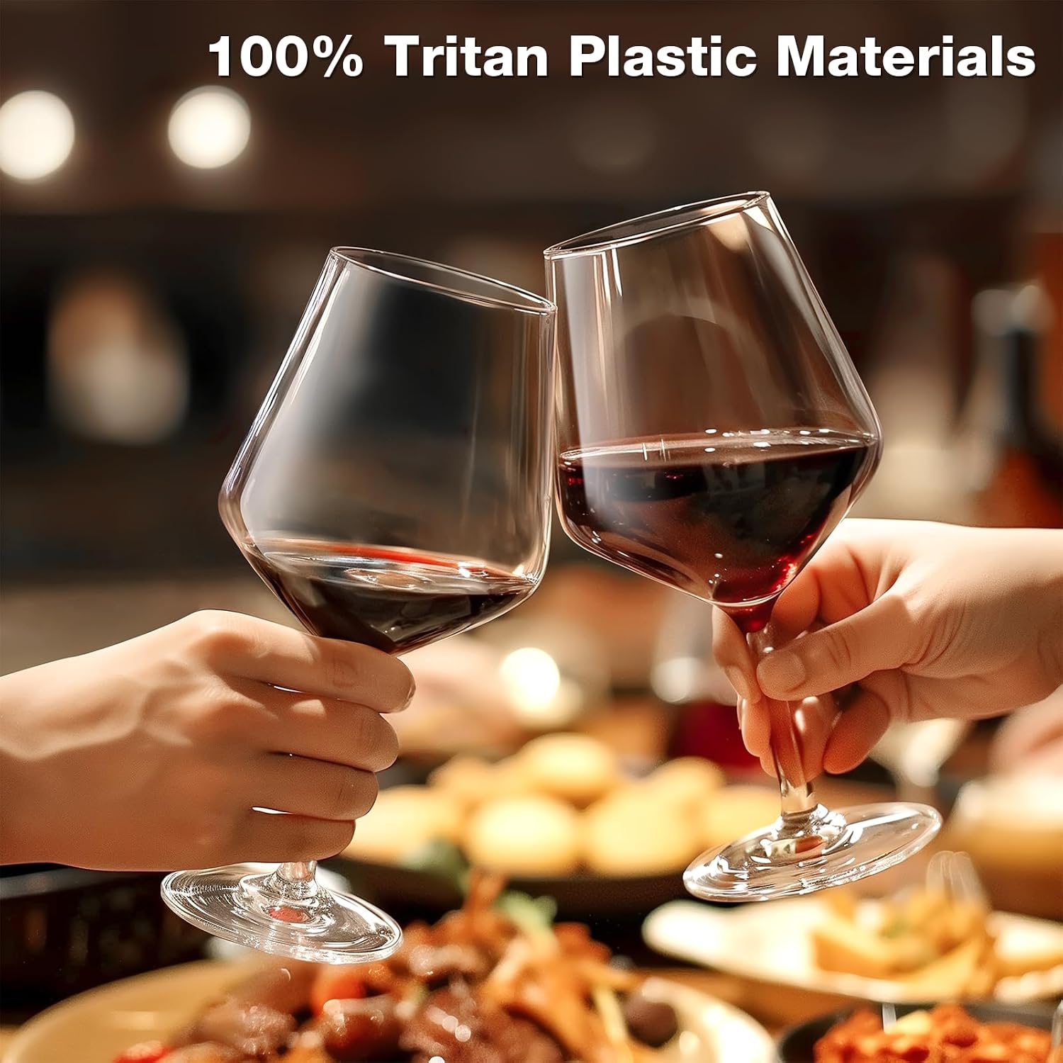 Barleyfield Unbreakable Wine Glasses Set of 6, 16 oz Plastic Wine Glasses with Stem, 0.65 kg, Clear