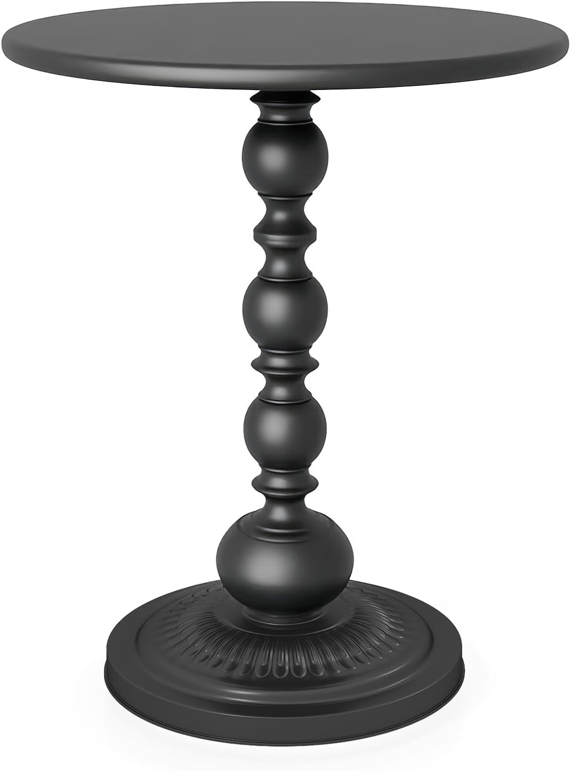Brackenly Metal Small End Table, Round Side Table for Living Room, Black, 13.8" Lx20.5”H, 4 pounds, Matte Black
