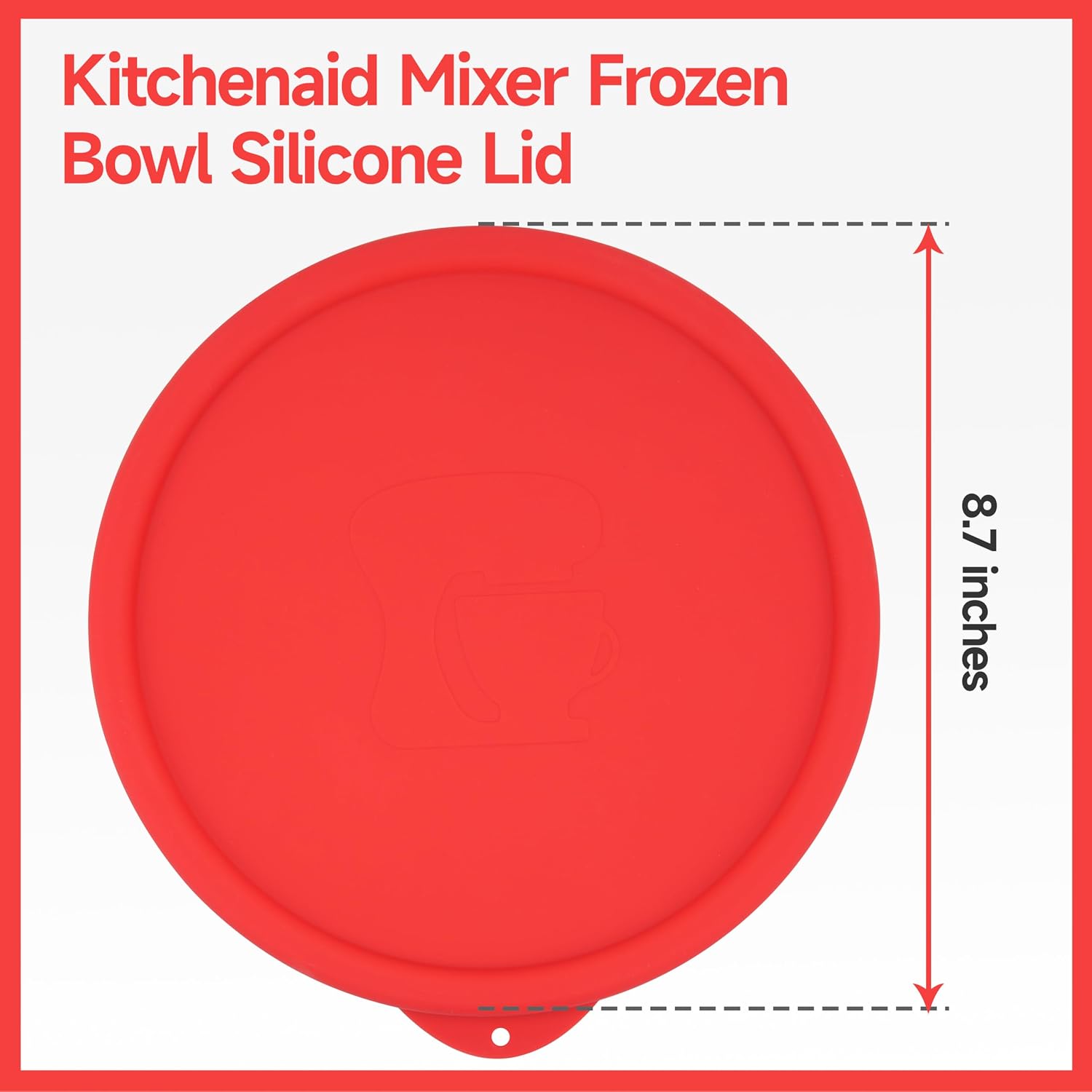 Aldernest Silicone Lid for KitchenAid 2-QT Ice Cream Mixer Bowl, 0.26 kg, red