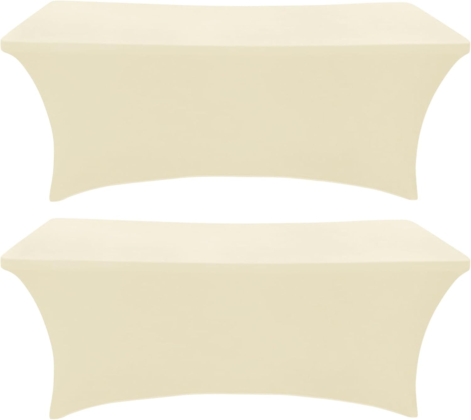 Ashenby 2 Pack 6 Ft Beige Spandex Table Cover Fitted Rectangular Tablecloth
