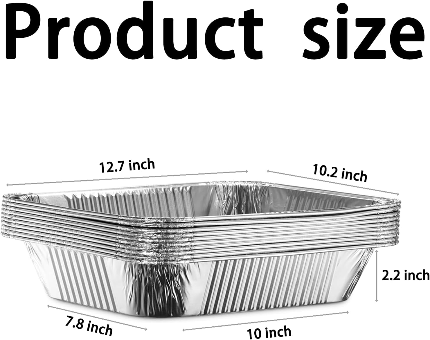 Ashenby 10 pack 9''x 13''Disposable Aluminum Baking Pans with Lids, 0.49 kg, Silver