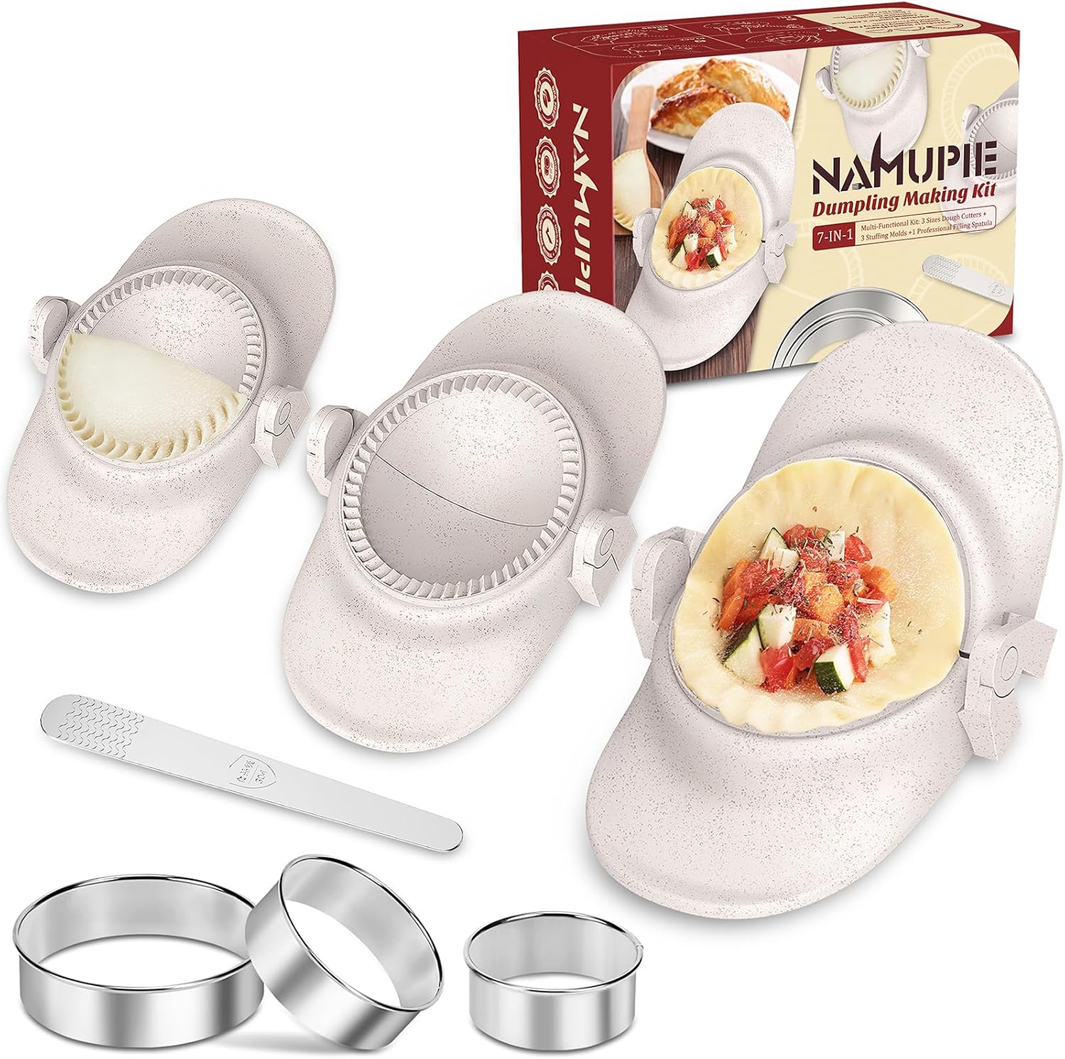 Aldernest 7 Piece Dumpling Maker Kit, Beige, 13.28 ounces