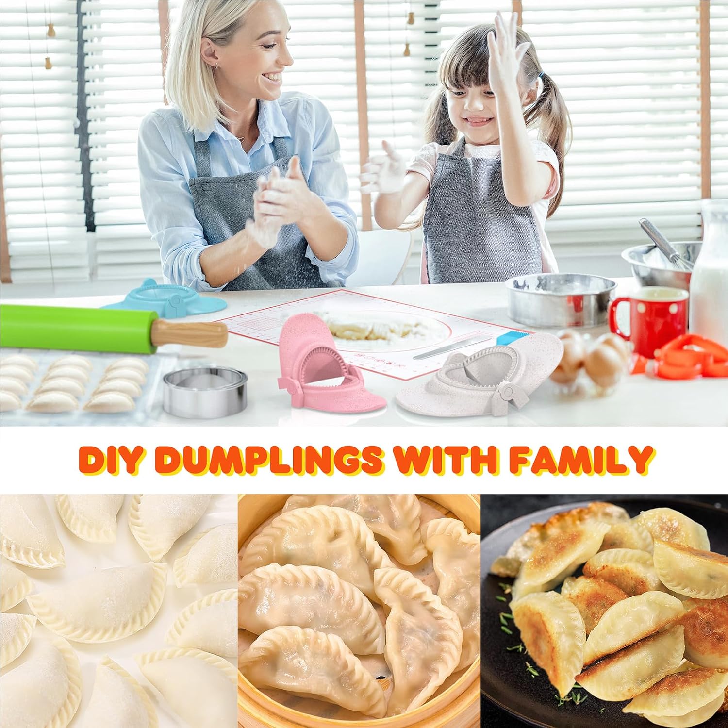 Aldernest 7 Piece Dumpling Maker Kit, Beige, 13.28 ounces