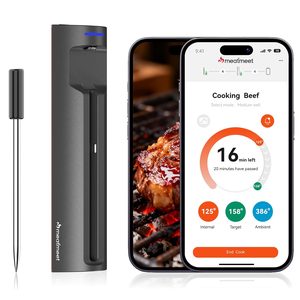 Aldernest Wireless Meat Thermometer Digital with Remote App Monitoring, Grey