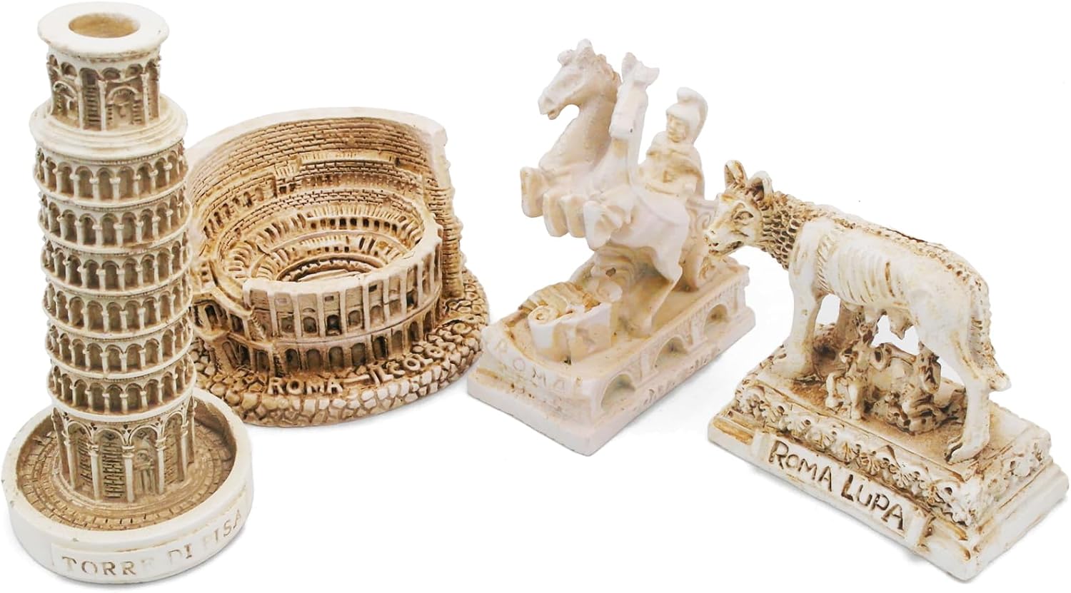 Ashenby Italian Rome Decorations Colosseum Leaning Tower of Pisa Rome Wolf Desktop Decor Ornament Gift Ancient Arena Amphitheatre Roman Tanks Building