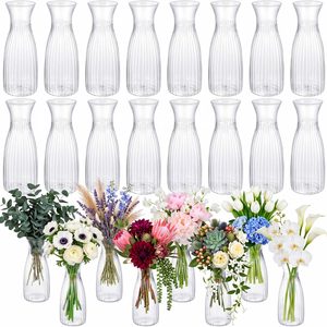 Ashenby 24 Pcs Plastic Bud Vases Bulk, Flower Vases, 2.64 x 6.69 Inch, 1.8 pounds, Clear