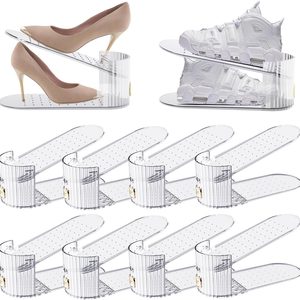 VelloHome Clear 10 Pack Shoe Slot Organizer, Shoe Stacker Organizer Holders for A Pair of Shoes