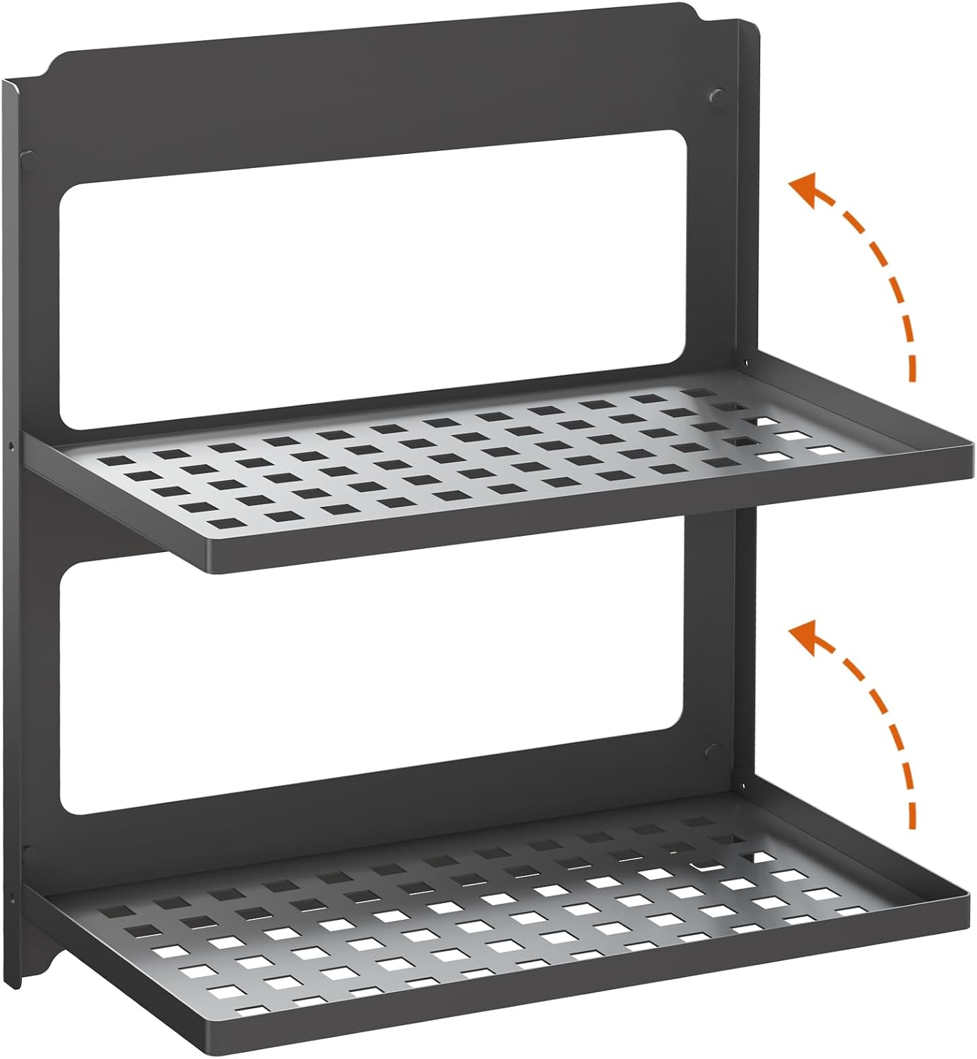 Lintonhome 2-Tier Folding Metal Shelf Wall Mounted | Small Foldable Wall Shelf, 3.6 pounds, 13.4"