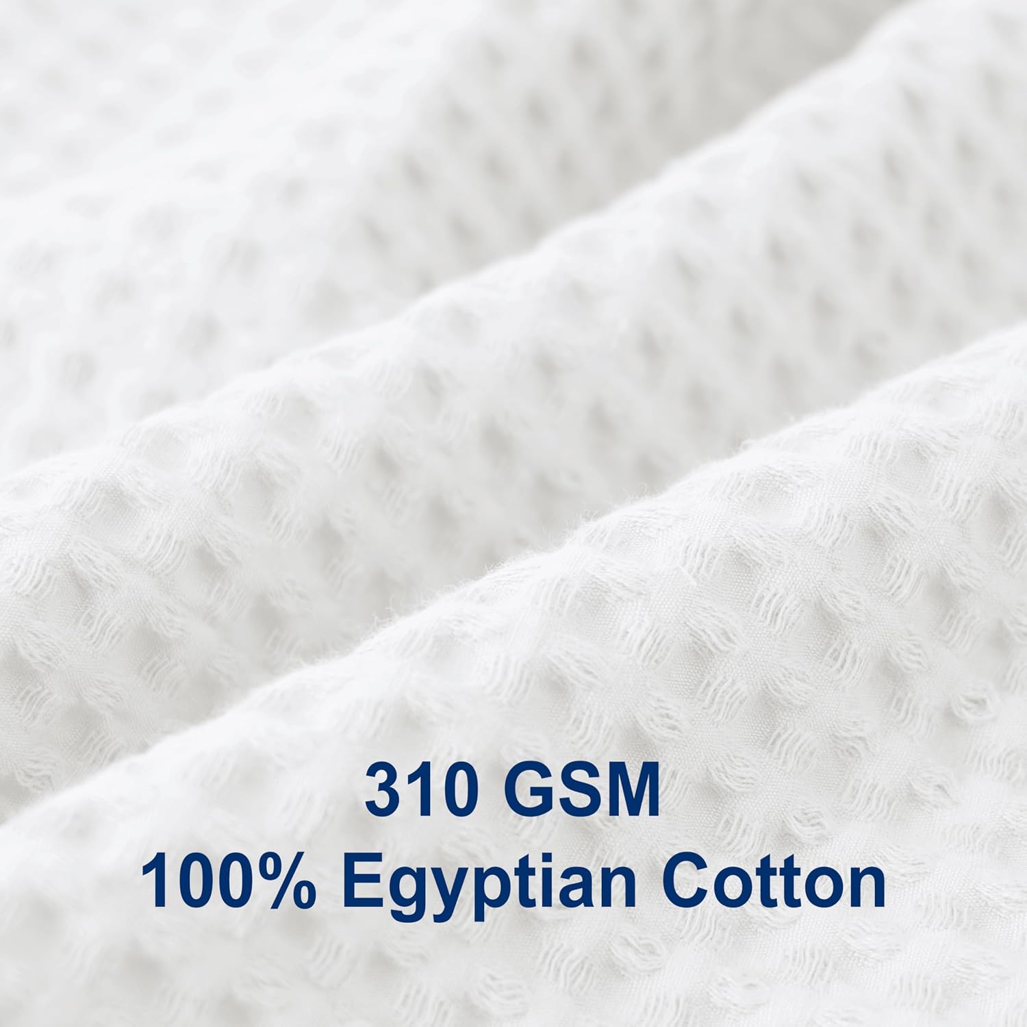 Aldernest 2Pcs 100% Egyptian Cotton Waffle Duvet Cover Set Twin 68 x 90, White, 1.88 kg, Bright White