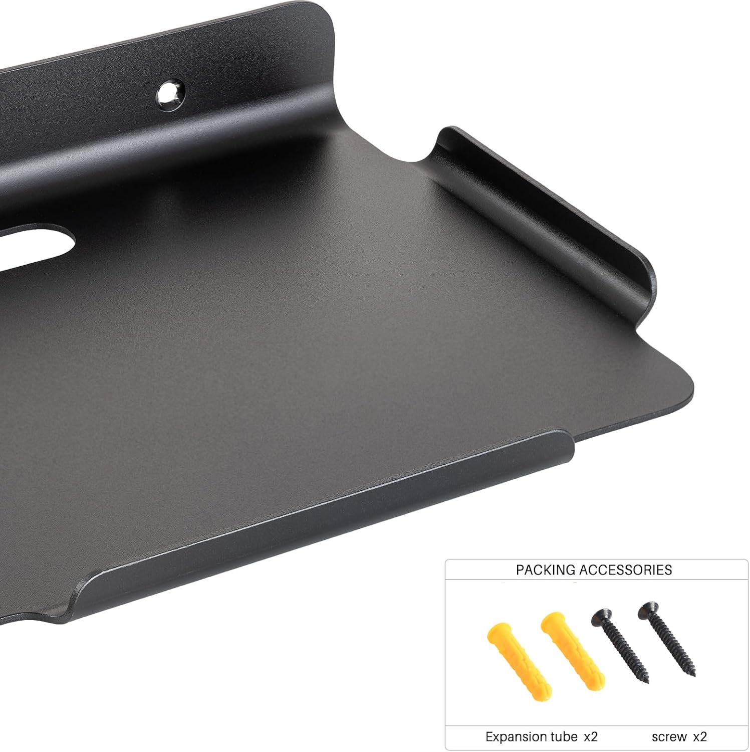 Aldernest 8.5''x6.3'' Deep Metal Floating Shelves, Black, 9.6 ounces, 10 inches x 6 inches x 1.5 inches