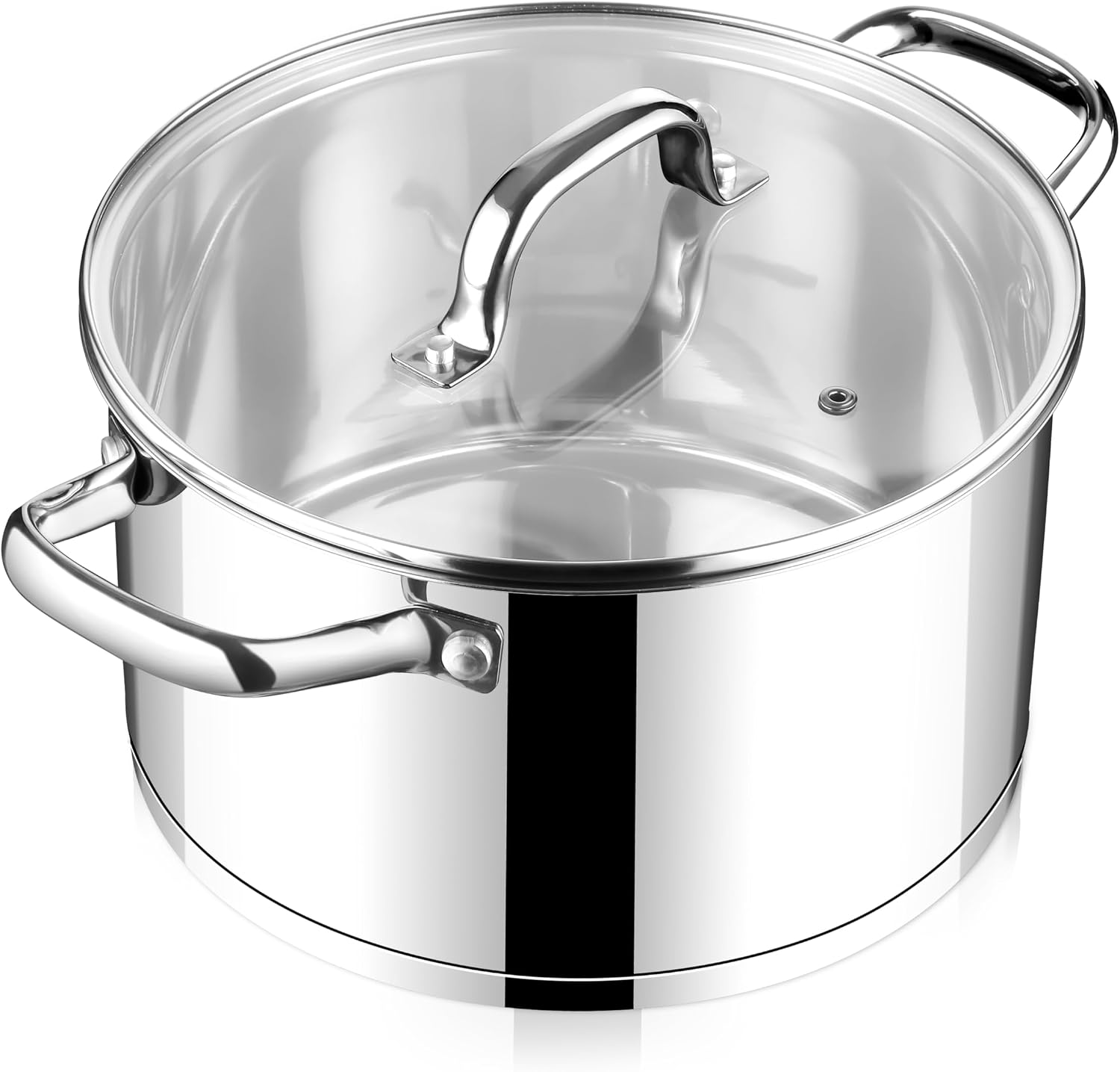 Barleyfield 4 Quart Stock Pot with Lid, Stainless Steel Pot for Soup Pasta Sauce, 1.5 kg, Silver