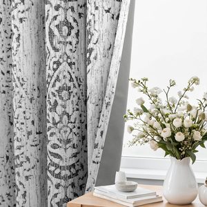 Tanglewick Patterned Blackout Curtains for Bedroom 84 Inch Long, Grey, 2 Count