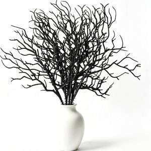 Ashenby 12PCS Black Manzanita Branches Halloween Floral Picks Gothic Twigs for Vase