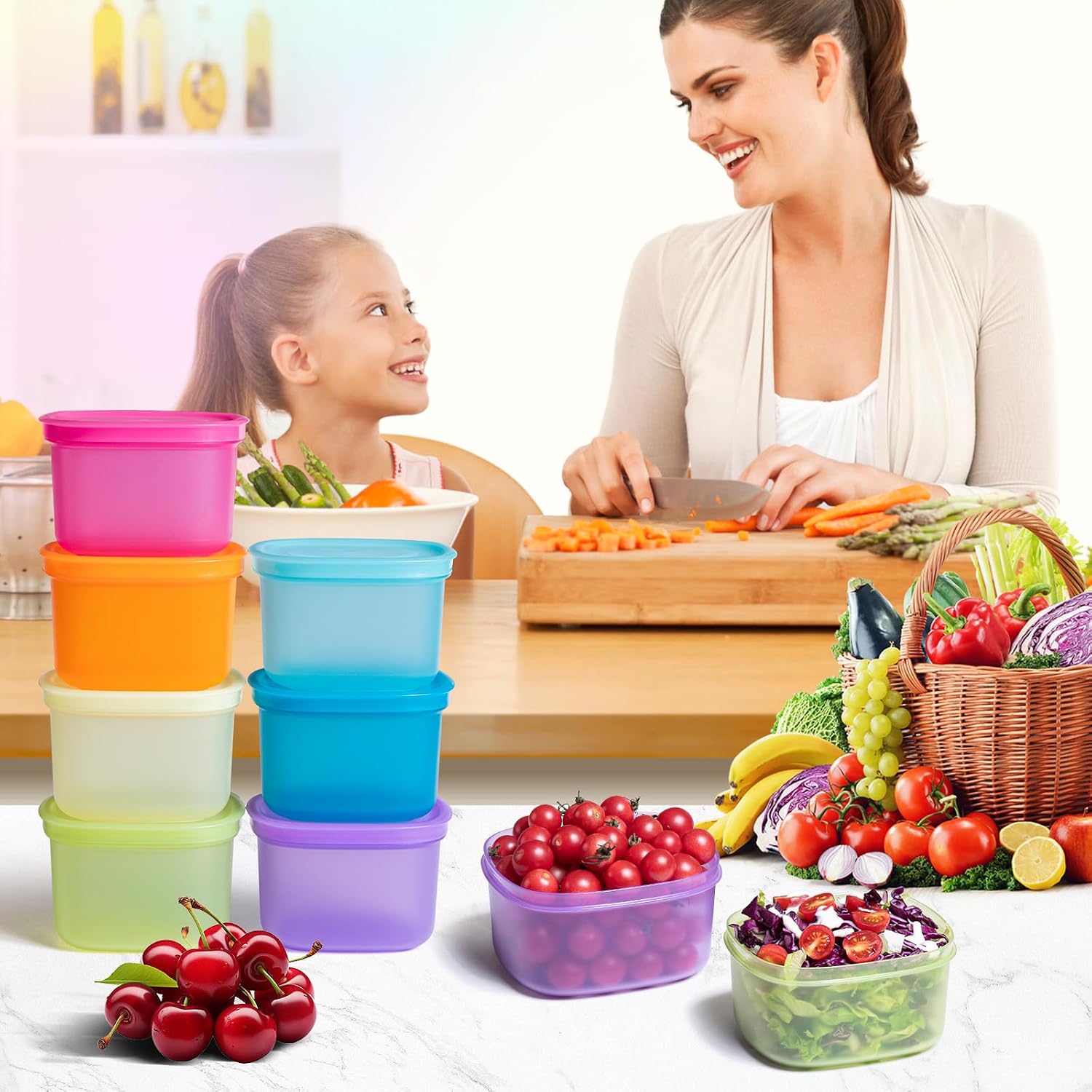 Aldernest 7-Pack Meal Prep Containers — Reusable Plastic Food Storage with Lids for Portion Control & School Lunches