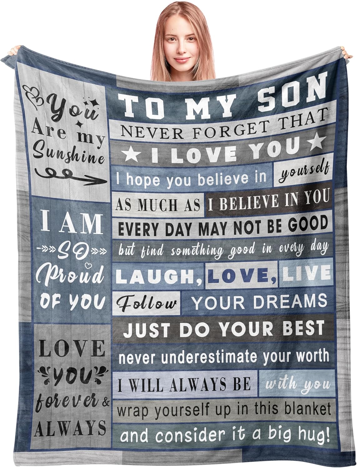 VelloHome Gifts for Son Blanket from Mom Dad - 60"x50", 0.67 kg