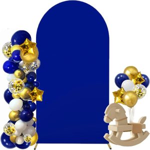 Aldernest 6FT Arch Cover 2-Sided Spandex Fitted Arch Backdrop Cover Round Top Chiara Stand Covers for Baby Shower Birthday Party Wedding Decoration