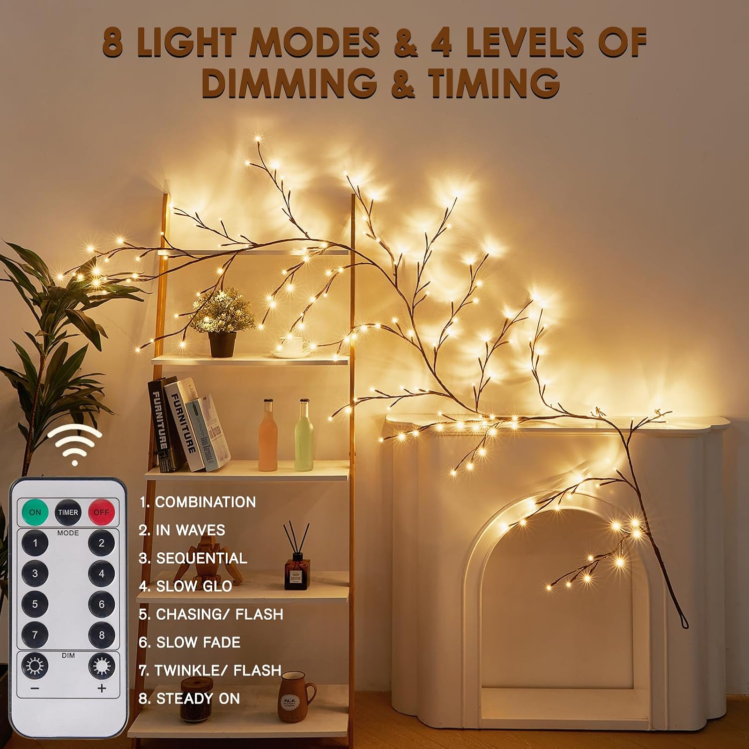NestoraHome Enchanted Willow Vine Lights 9.3ft 160LED, Lighted Branches for Wall, 0.71 kg, Brown
