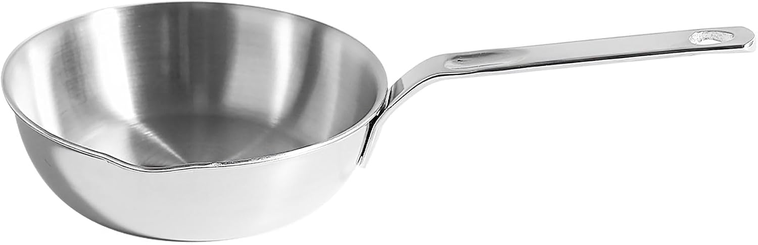 Tanglewick 4.7” Ultra Small Egg Frying Pan 304 Stainless Steel 1 Egg Frying Pan, 300 g, Silver