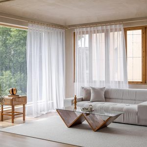 Ashenby Extra Wide Pinch Pleated Track Curtains 70x108 Inches Long Sliding Door Window Curtains Faux Linen Semi Sheer Boho Light Filtering with Hooks