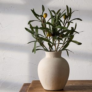 Aldernest Ceramic Decorative Flower Vase | 6 Inch Pottery Rustic Farmhouse Boho Vase for Home Decor, 0.72 kg, White