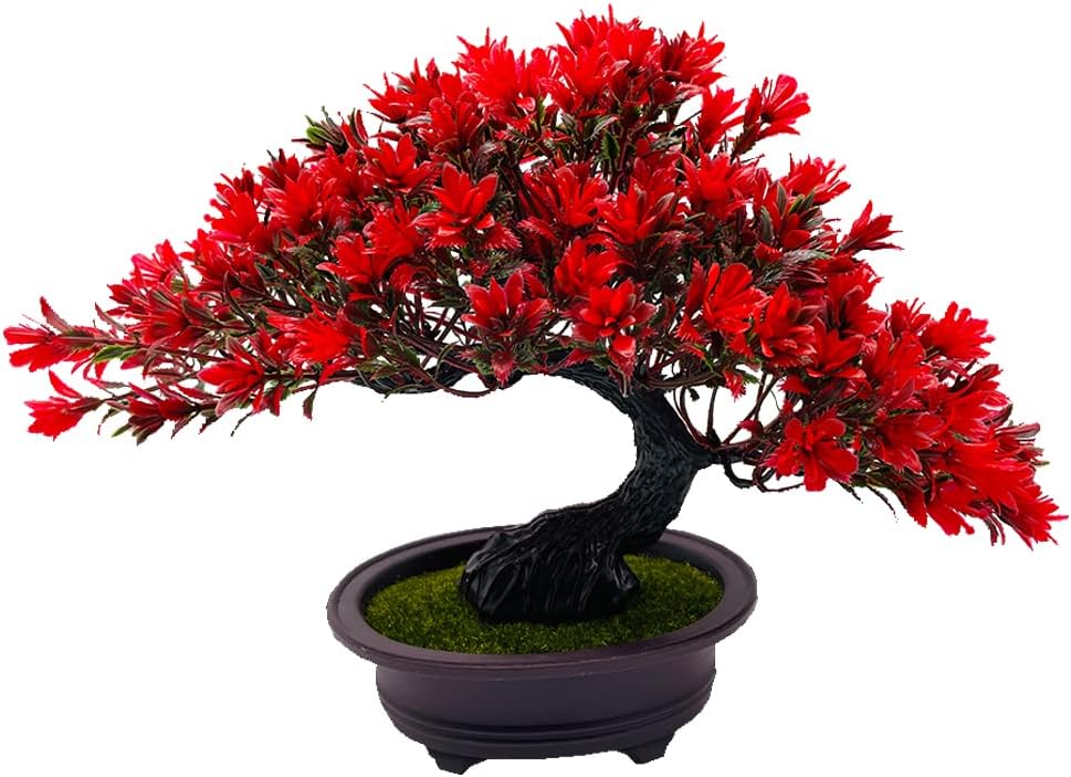 Ashenby Artificial Plants & Greenery Fake Plants Plastic Artificial Bonsai Tree, 8 ounces